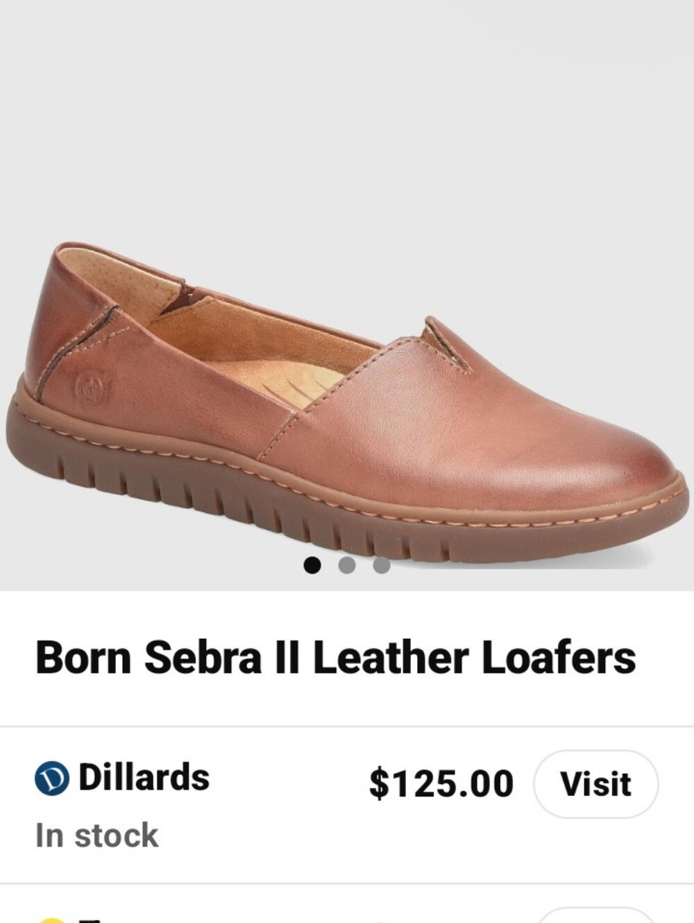 Born Sebra II Leather Loafers in Chestnut Brown  Leather Slip On 8.5 New - Picture 6 of 15